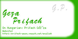 geza prifach business card